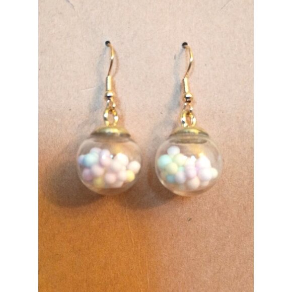 Colorful Glass Ball Earrings Pastel Beads NEW Handmade Style Gift Boxed - Picture 5 of 5